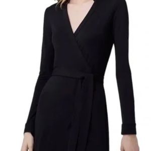 Diane Von Furstenburg Black Jeanne Wrap Dress (4)